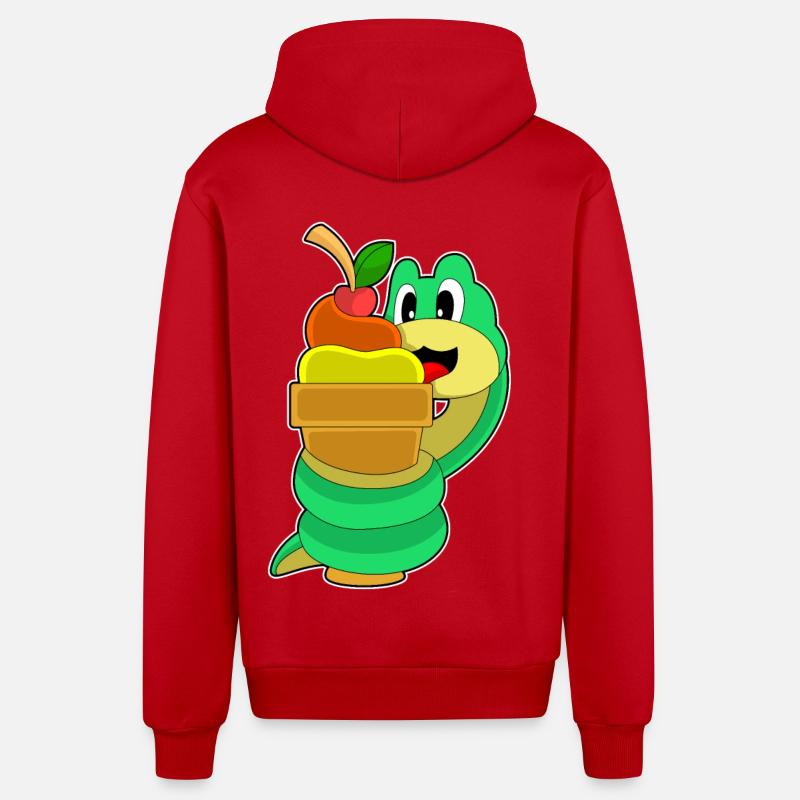 Crème glacée gaufre serpent - Veste à capuche bio décontractée fabriquée en UE - rouge