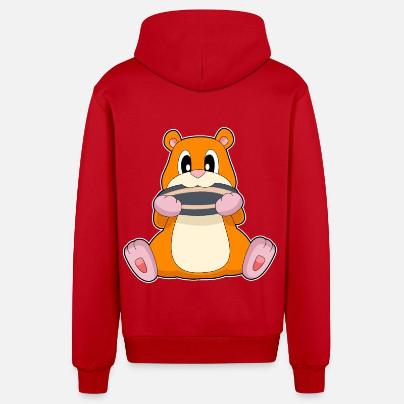Hamster Samen - Organic Relaxed Kapuzenjacke Made in EU - Rot
