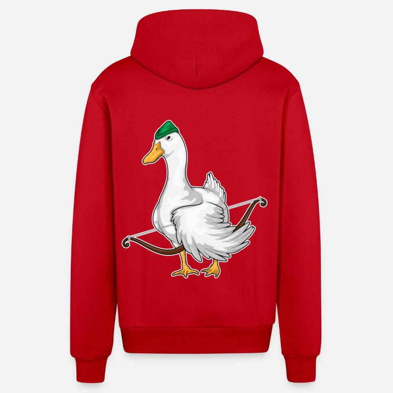 Archer de canard - Veste à capuche bio décontractée fabriquée en UE - rouge