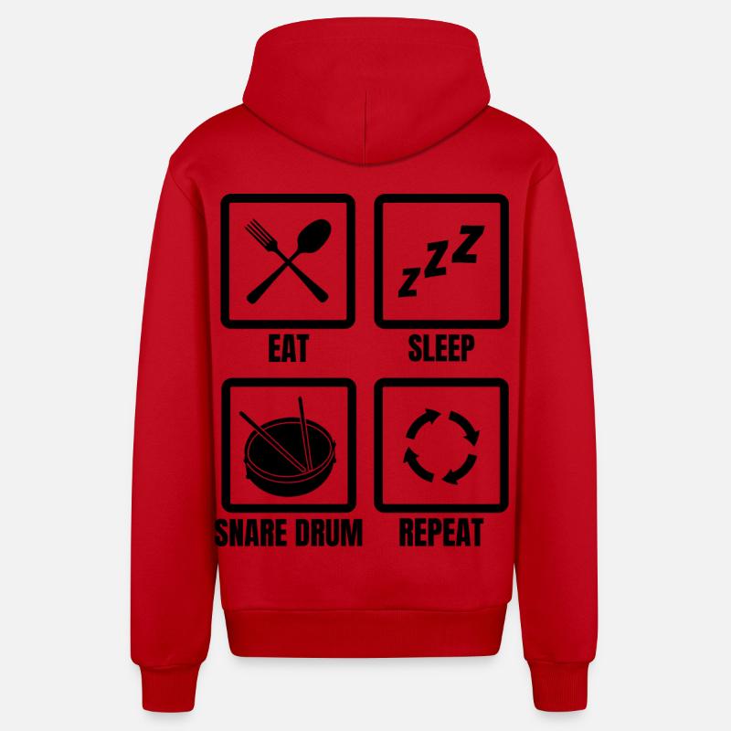 Routine de batteur - Veste à capuche bio décontractée fabriquée en UE - rouge