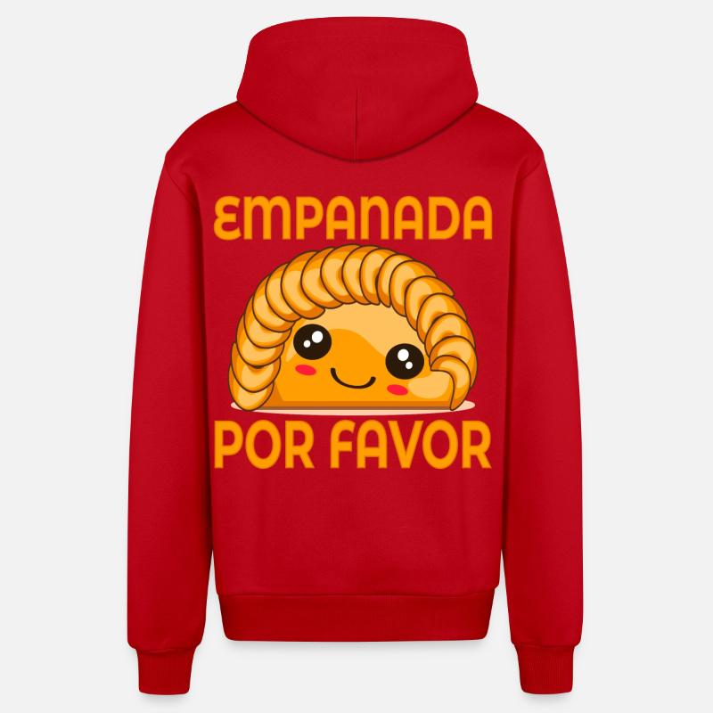 EMPANADA DUMPLINGS - Organic Relaxed Hooded Jacket Made in EU - red