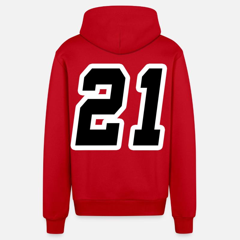 Nummer einundzwanzig 21 - Organic Relaxed Kapuzenjacke Made in EU - Rot