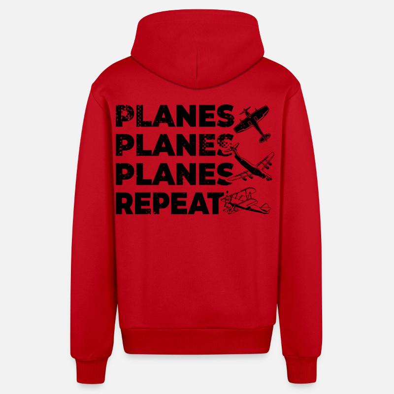 Sort de Planespotter - Veste à capuche bio décontractée fabriquée en UE - rouge