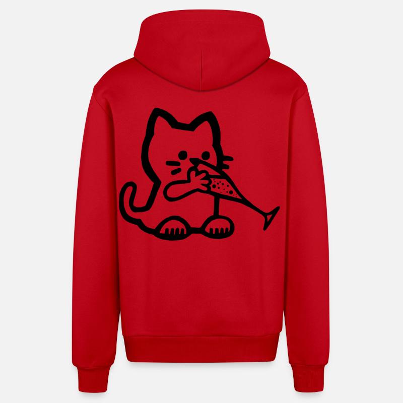 Das Kätzchen hat Durst - Organic Relaxed Kapuzenjacke Made in EU - Rot