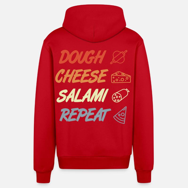 Drôle de dicton de pizza - Veste à capuche bio décontractée fabriquée en UE - rouge