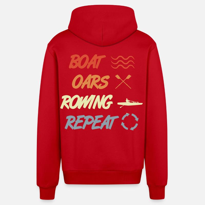 Bateau Rames Aviron Répéter - Veste à capuche bio décontractée fabriquée en UE - rouge