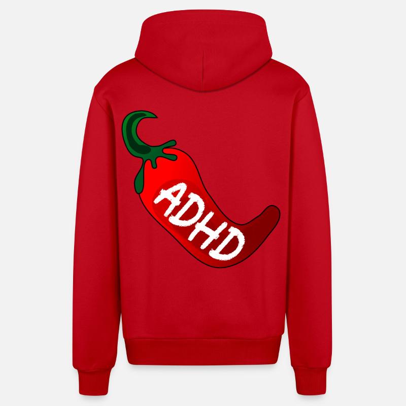 NEUORDIVERSITY ADHD PEPERONI - Veste à capuche bio décontractée fabriquée en UE - rouge