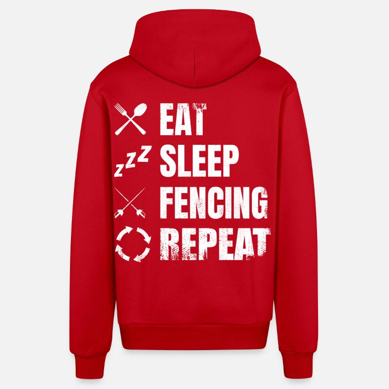 Routine quotidienne de l’escrime - Veste à capuche bio décontractée fabriquée en UE - rouge