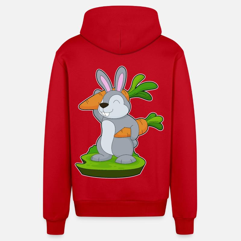 Carottes lapin - Veste à capuche bio décontractée fabriquée en UE - rouge