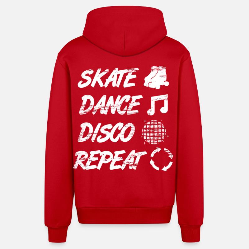 Discothèque de patin à roulettes - Veste à capuche bio décontractée fabriquée en UE - rouge
