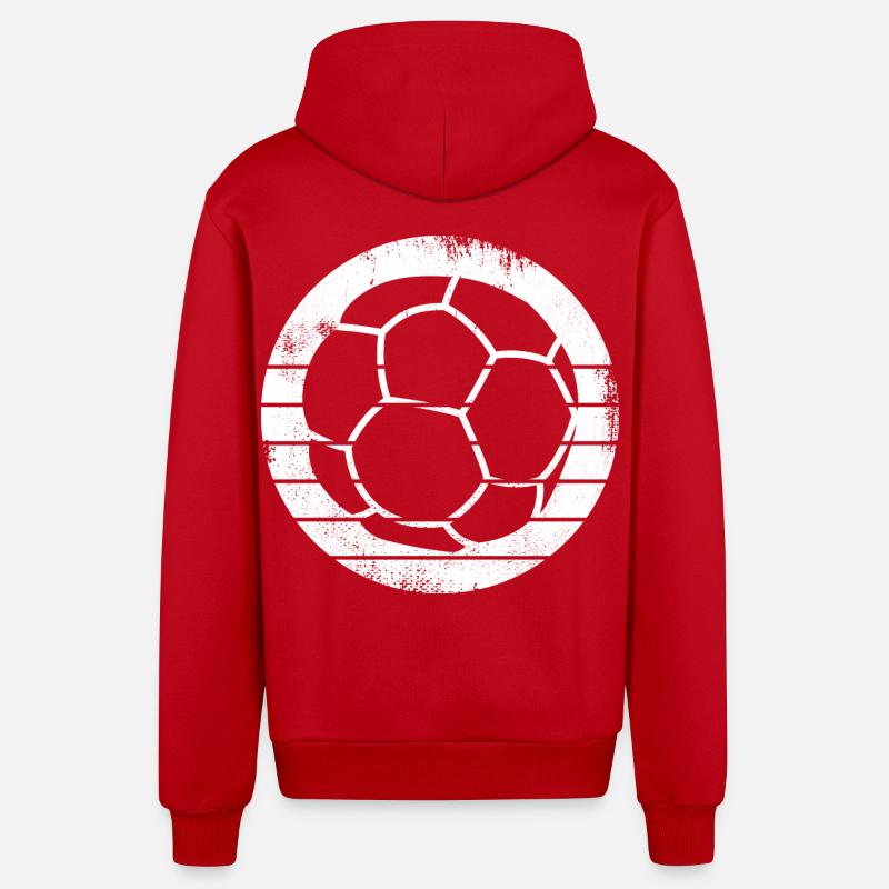 Dessin de balle de handball - Veste à capuche bio décontractée fabriquée en UE - rouge