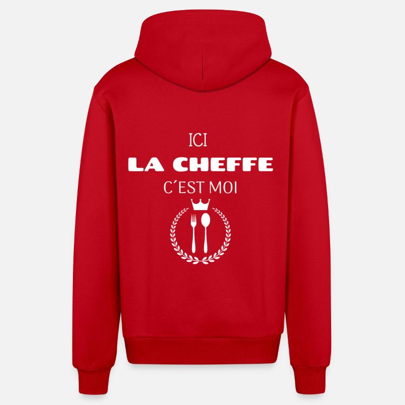 Ici la cheffe c’est moi - Veste à capuche bio décontractée fabriquée en UE - rouge