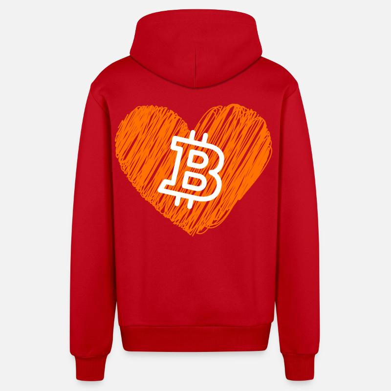 Bitcoin Crypto Cryptocurrency Splash - Veste à capuche bio décontractée fabriquée en UE - rouge