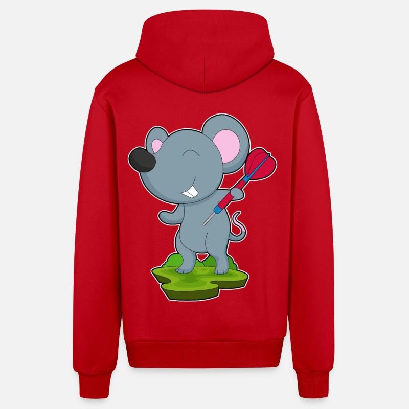 Fléchette de souris - Veste à capuche bio décontractée fabriquée en UE - rouge