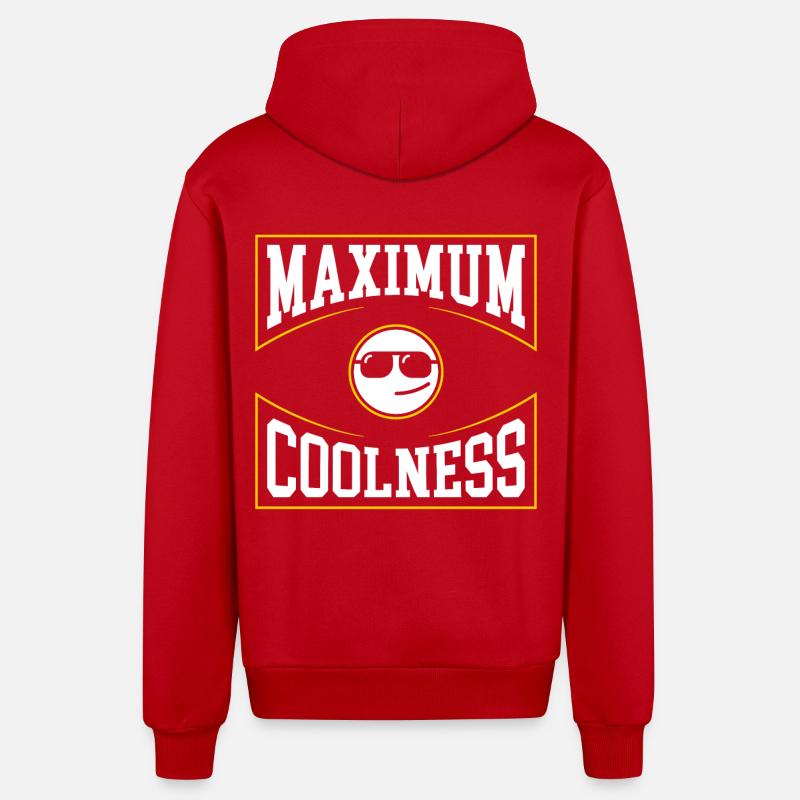 Coolitude maximale Design d’émoticône rétro - Veste à capuche bio décontractée fabriquée en UE - rouge