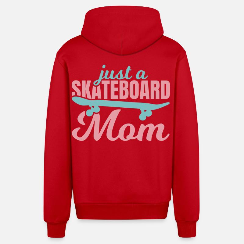 Maman de planche à roulettes - Veste à capuche bio décontractée fabriquée en UE - rouge