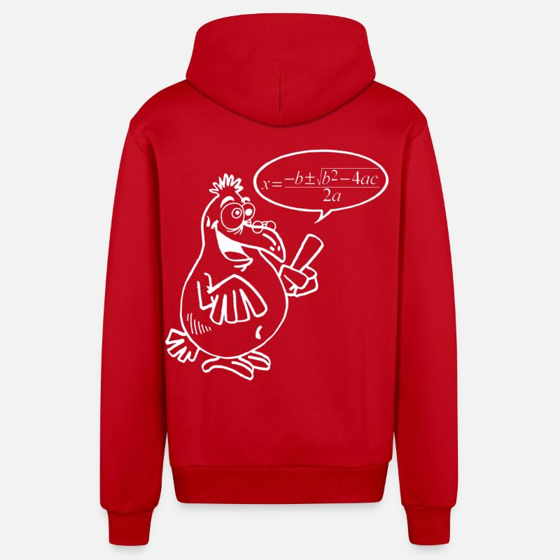 Weißer Schlauer Vogel - Organic Relaxed Kapuzenjacke Made in EU - Rot