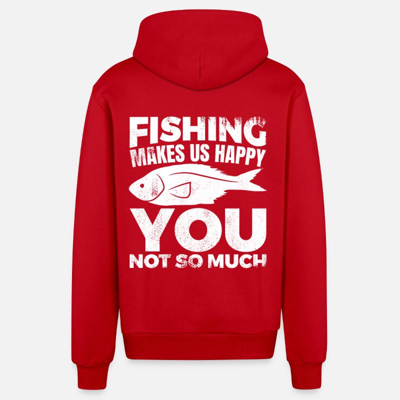 Blague du pêcheur - Veste à capuche bio décontractée fabriquée en UE - rouge