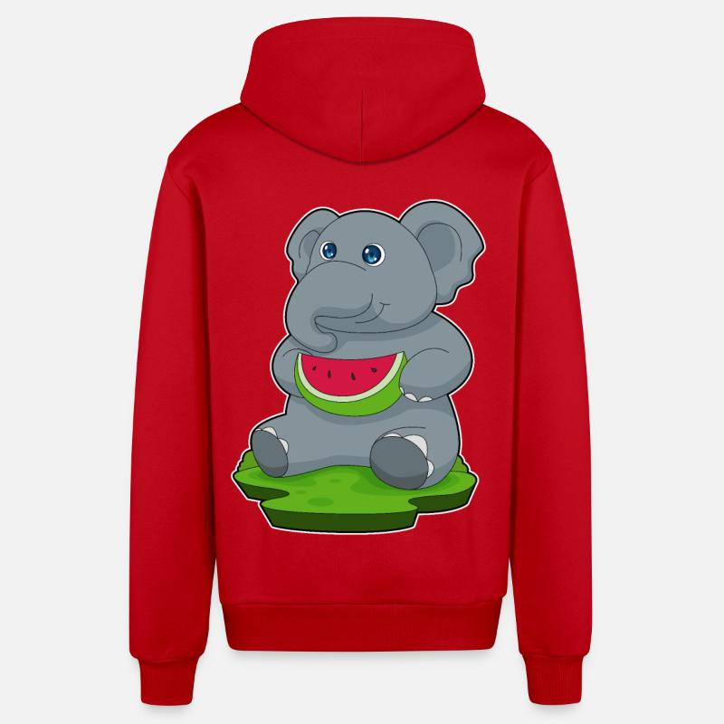 Pastèque éléphant - Veste à capuche bio décontractée fabriquée en UE - rouge
