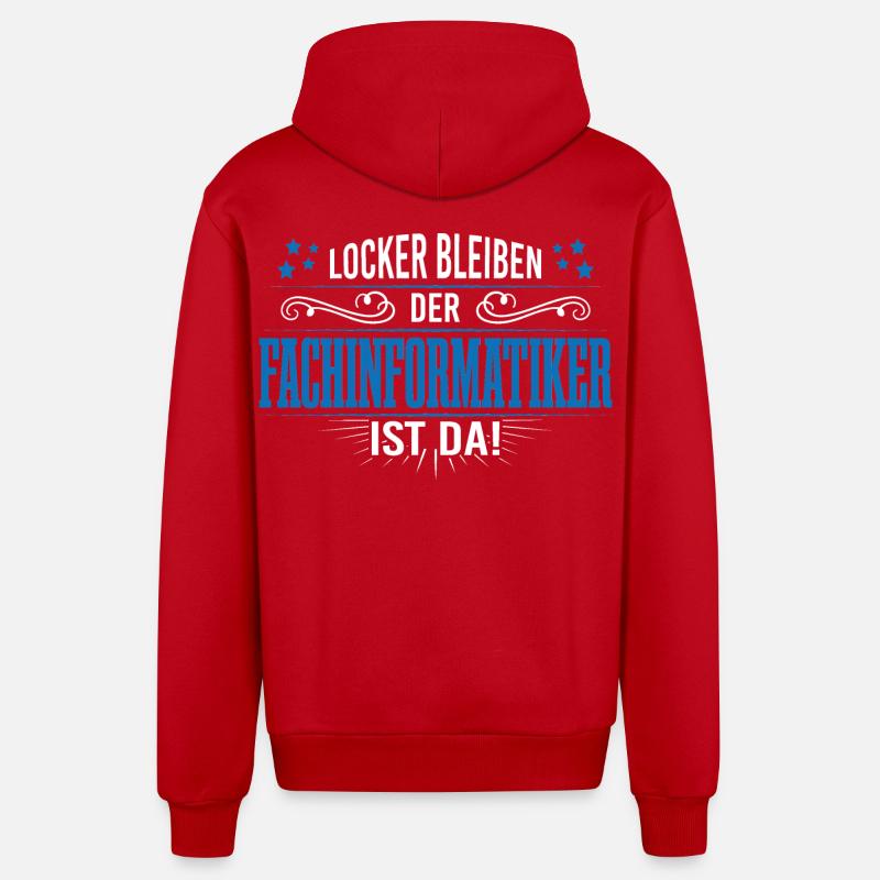 Fachinformatiker programmierer support admin - Organic Relaxed Kapuzenjacke Made in EU - Rot