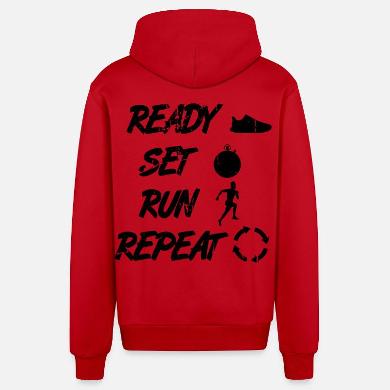 Routine de coureur drôle - Veste à capuche bio décontractée fabriquée en UE - rouge