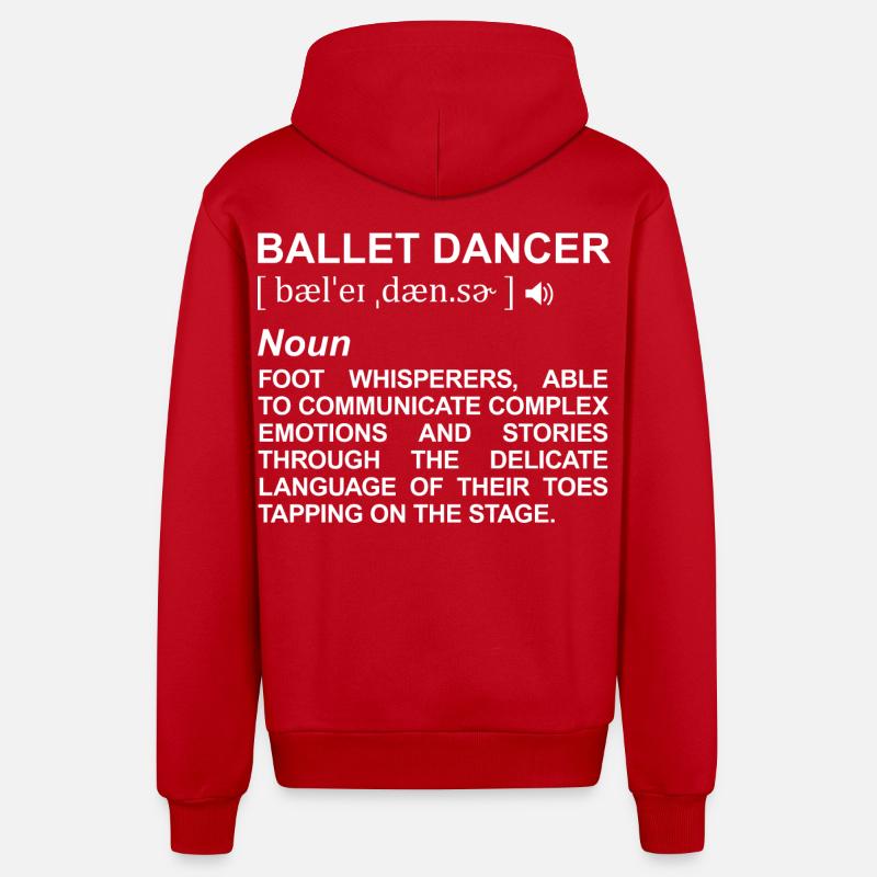 Définition de danseur de ballet - Veste à capuche bio décontractée fabriquée en UE - rouge