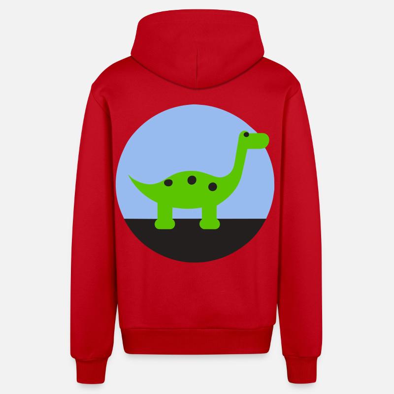 Dino - Organic Relaxed Hooded Jacket Made in EU - red