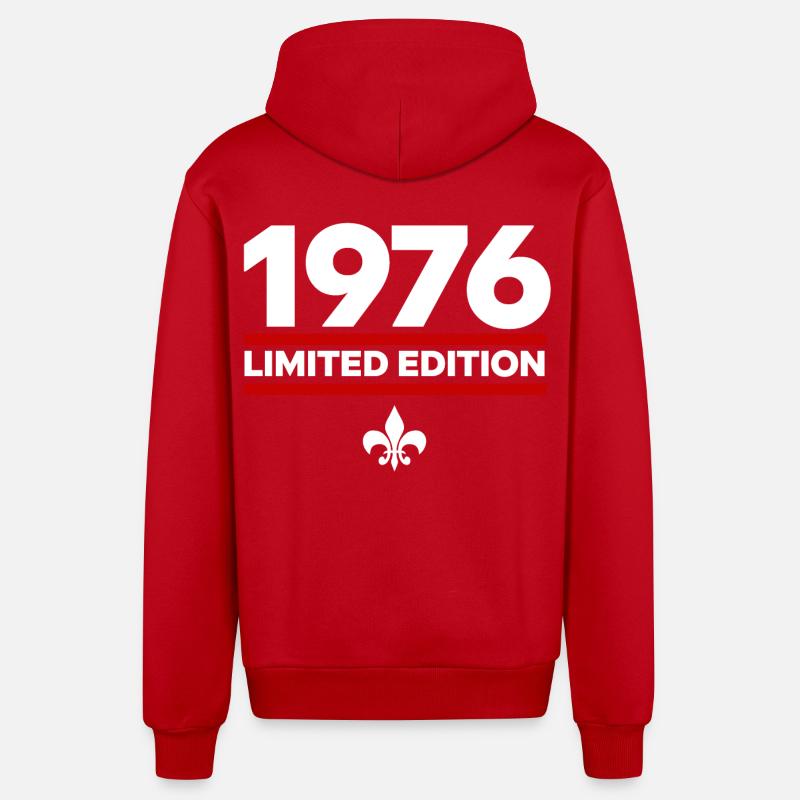 Édition limitée de 1976 - Veste à capuche bio décontractée fabriquée en UE - rouge