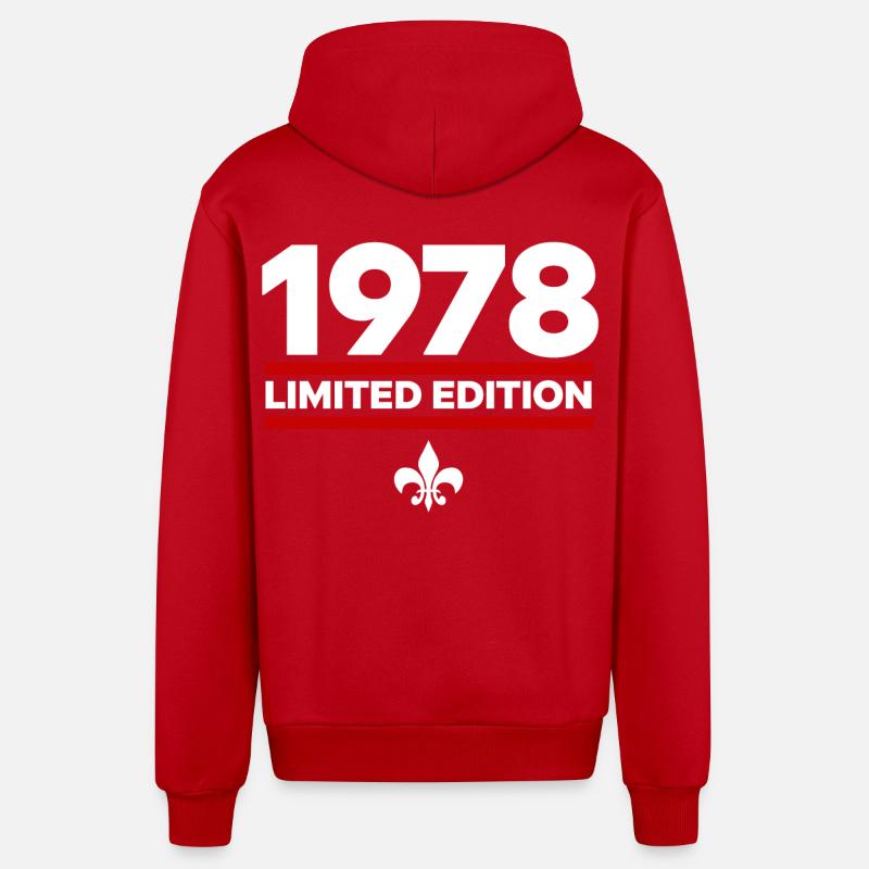 Édition limitée de 1978 - Veste à capuche bio décontractée fabriquée en UE - rouge