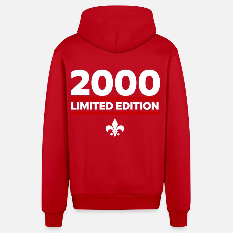 Édition limitée 2000 - Veste à capuche bio décontractée fabriquée en UE - rouge