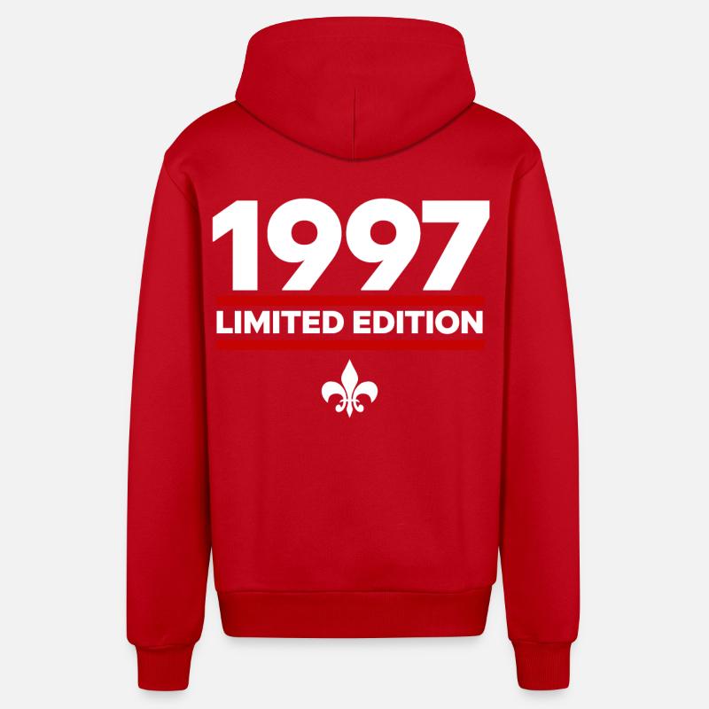 1997 Édition limitée - Veste à capuche bio décontractée fabriquée en UE - rouge