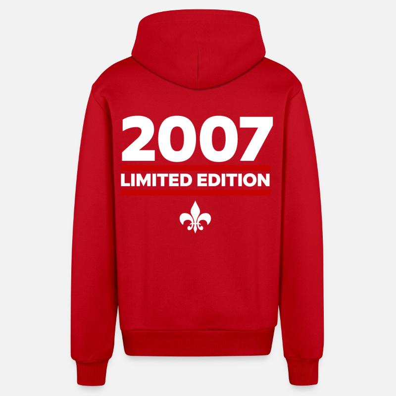 Édition limitée 2007 - Veste à capuche bio décontractée fabriquée en UE - rouge