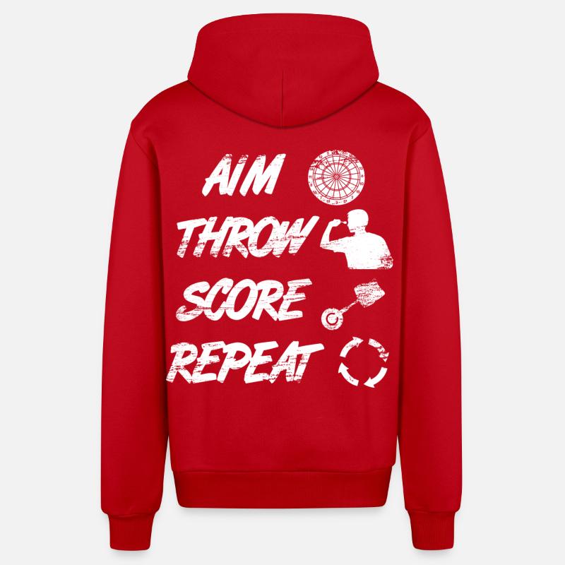 viser, lancer, pointer, répéter - Veste à capuche bio décontractée fabriquée en UE - rouge