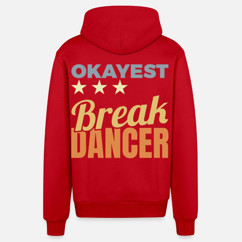 Breakdancer moyen - Veste à capuche bio décontractée fabriquée en UE - rouge