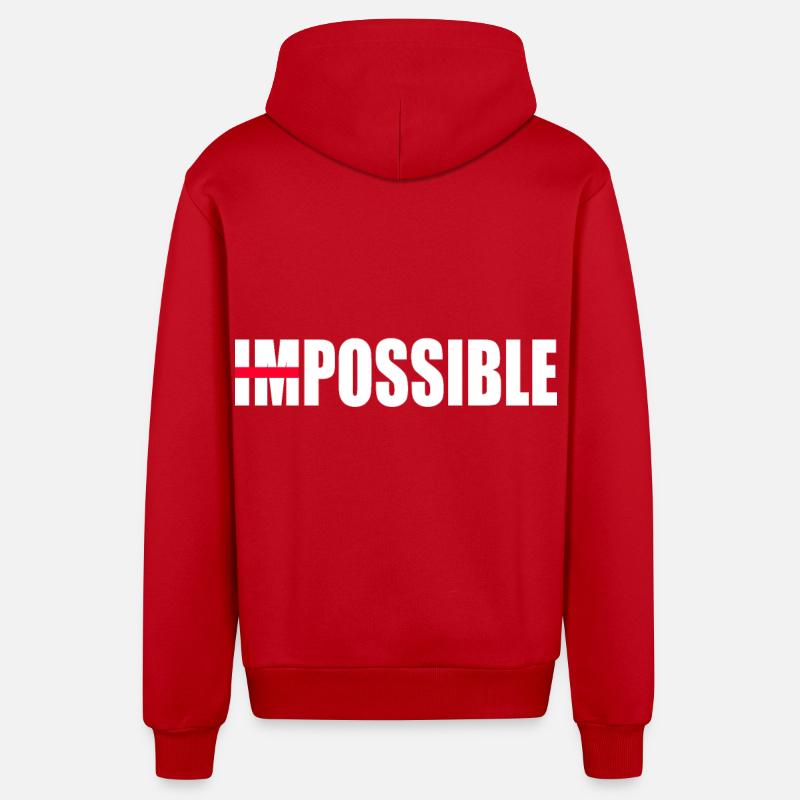 Une motivation pas impossible - Veste à capuche bio décontractée fabriquée en UE - rouge