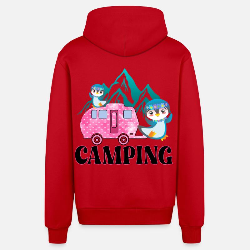 CAMPING CAMPINGSPLATZ PINGUINE - Veste à capuche bio décontractée fabriquée en UE - rouge