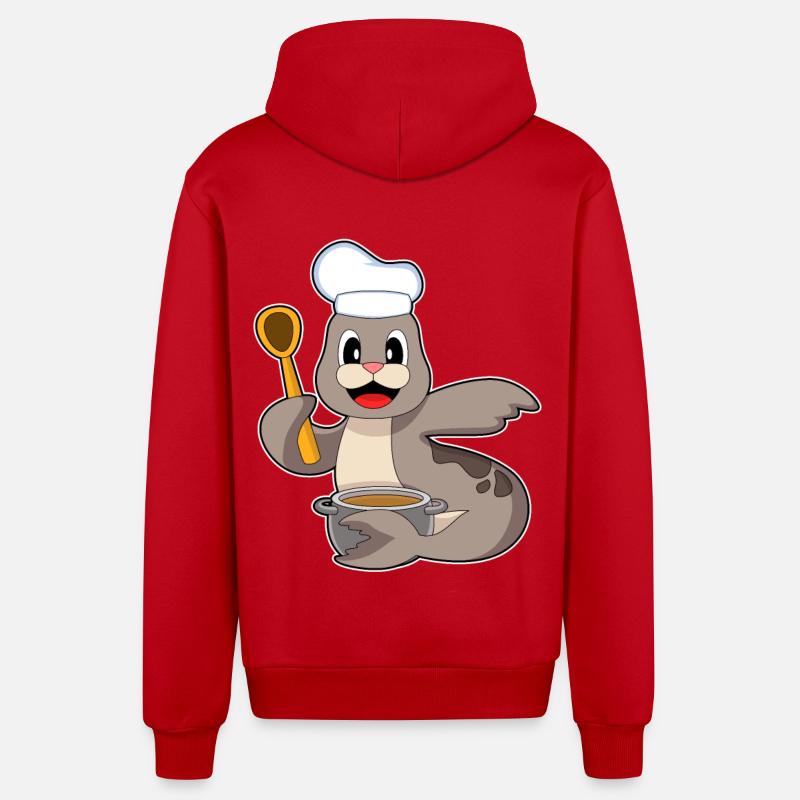 Marmite de phoque - Veste à capuche bio décontractée fabriquée en UE - rouge