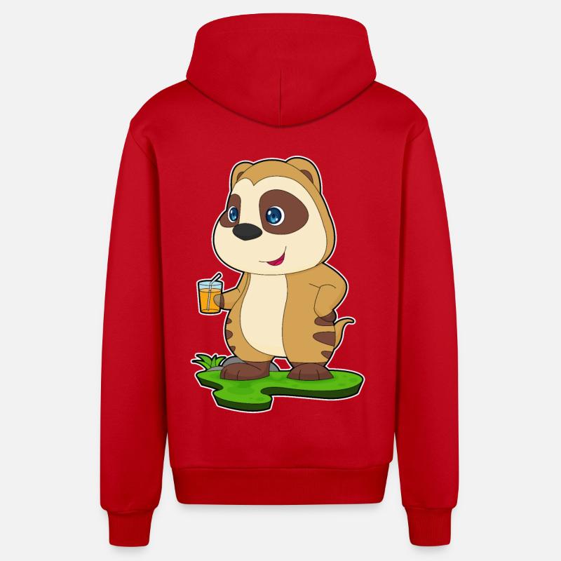 Jus de suricate - Veste à capuche bio décontractée fabriquée en UE - rouge