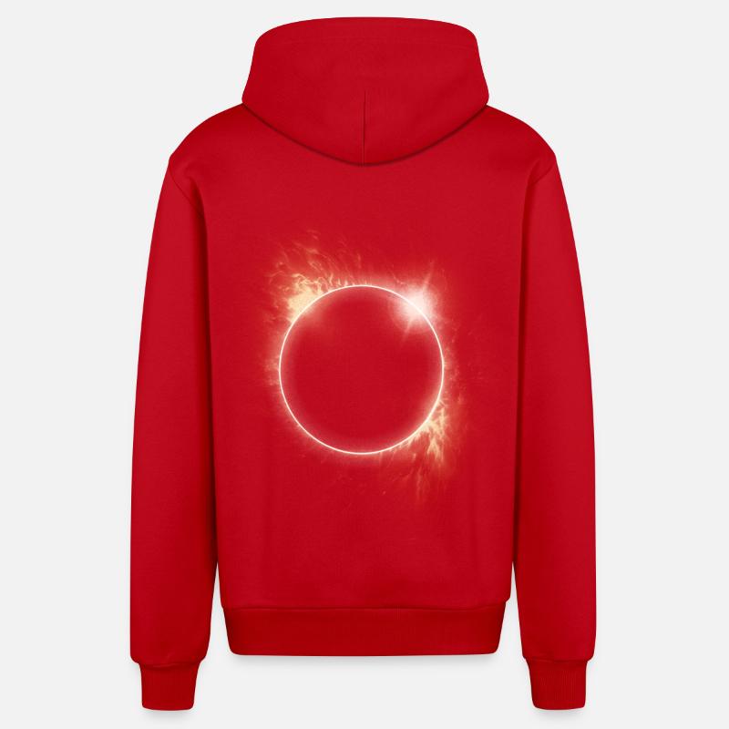 AMATEURS D’ASTRONOMIE DE L’ÉCLIPSE SOLAIRE - Veste à capuche bio décontractée fabriquée en UE - rouge