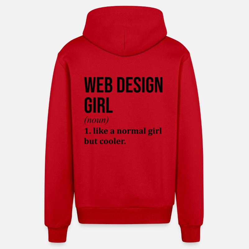 Conception de sites Web - Veste à capuche bio décontractée fabriquée en UE - rouge