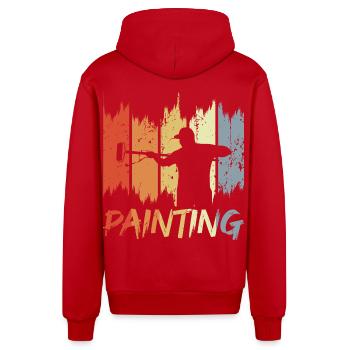 Retro Maler - Organic Relaxed Kapuzenjacke Made in EU - Rot - Hinten