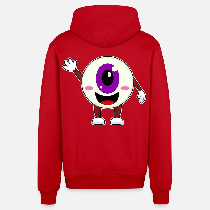 Globe oculaire Halloween - Veste à capuche bio décontractée fabriquée en UE - rouge