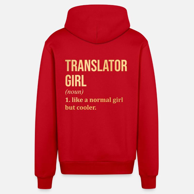 Translator - Veste à capuche bio décontractée fabriquée en UE - rouge