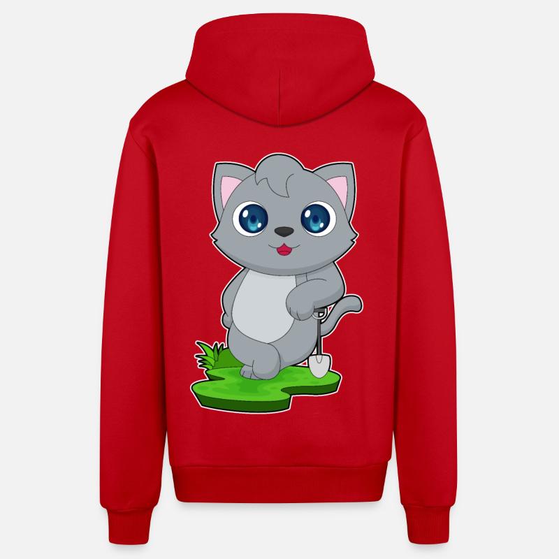 Pelle pour chat - Veste à capuche bio décontractée fabriquée en UE - rouge