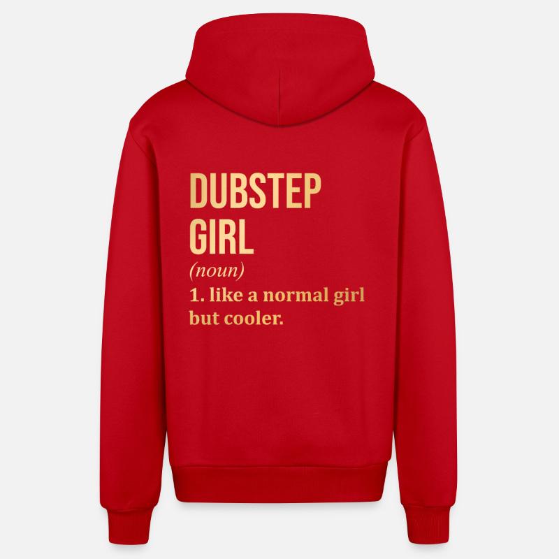 dubstep - Veste à capuche bio décontractée fabriquée en UE - rouge