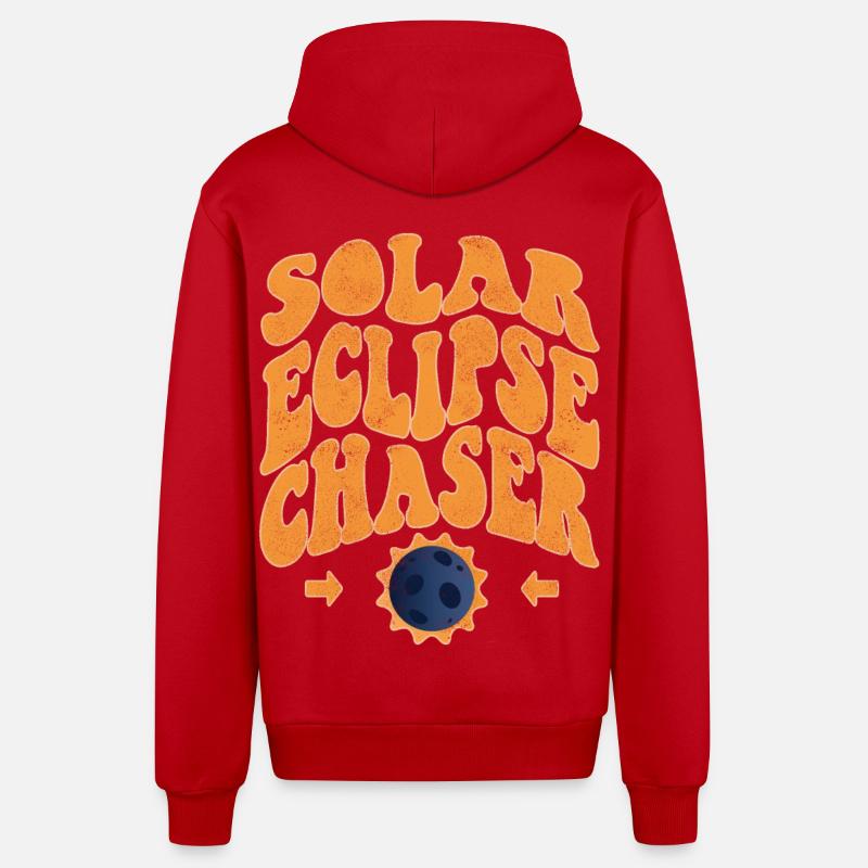 Solar eclipse chaser - Organic Relaxed Kapuzenjacke Made in EU - Rot