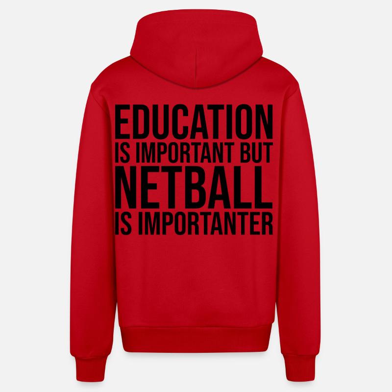 Netball - Veste à capuche bio décontractée fabriquée en UE - rouge