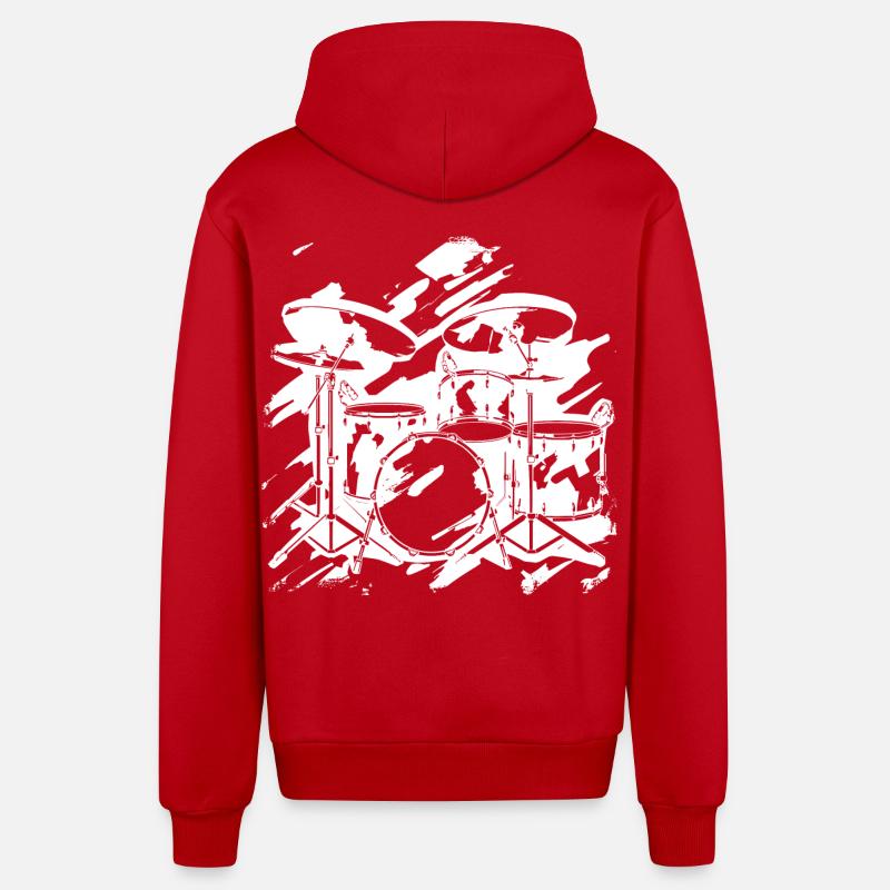 Percussion - Veste à capuche bio décontractée fabriquée en UE - rouge