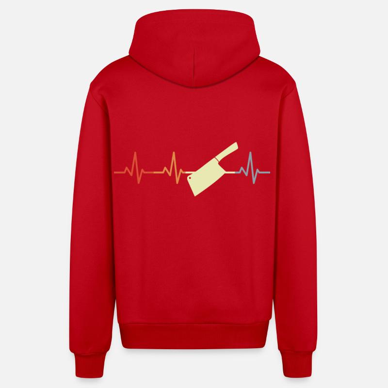 Palpitations du couperet - Veste à capuche bio décontractée fabriquée en UE - rouge