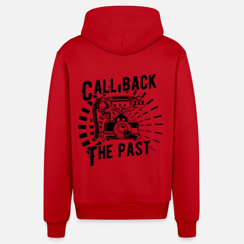 Old-fashioned telephone - Organic Relaxed Hooded Jacket Made in EU - red